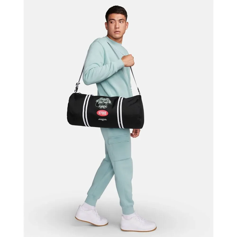 Nike Heritage Duffel Bag Hybrid Shoe Dog Logo Black White Canvas Brand New LE